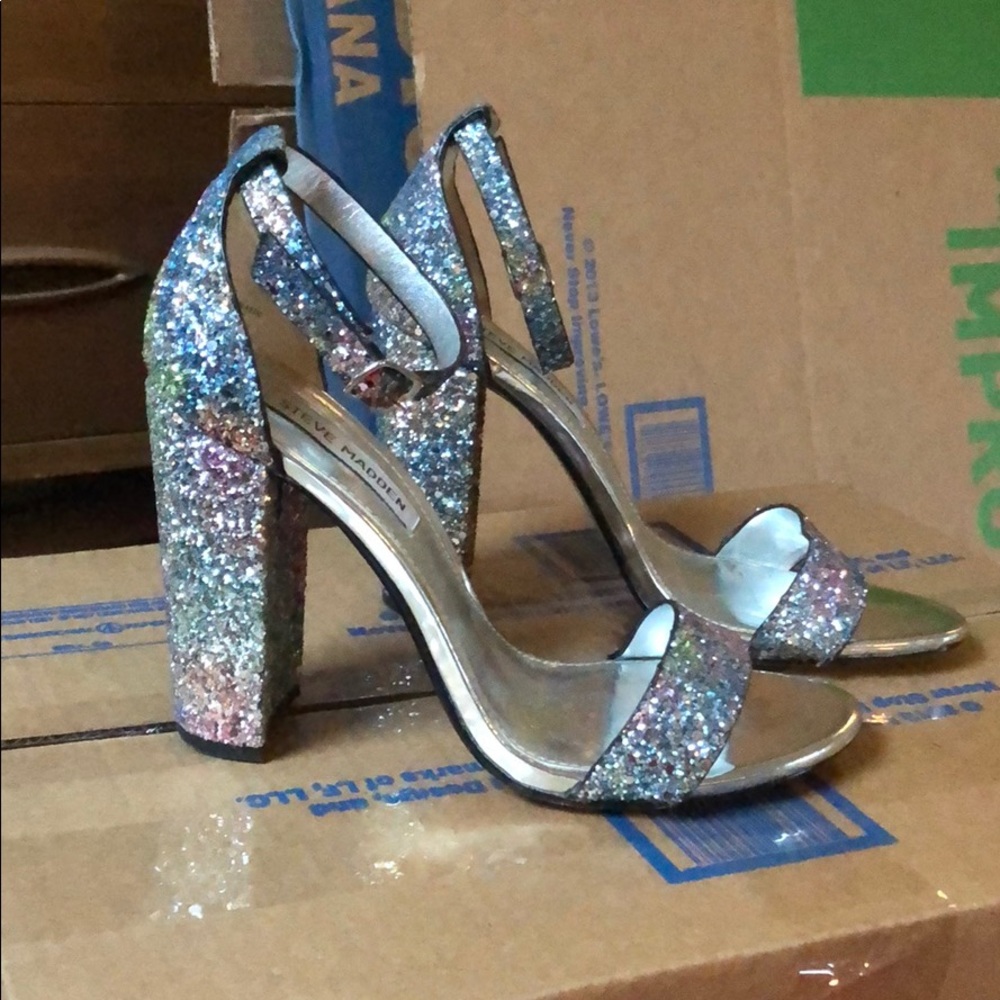 Steve Madden Carrson multi glitter block heels